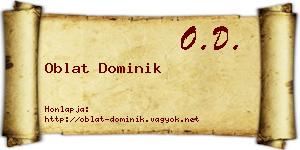Oblat Dominik névjegykártya